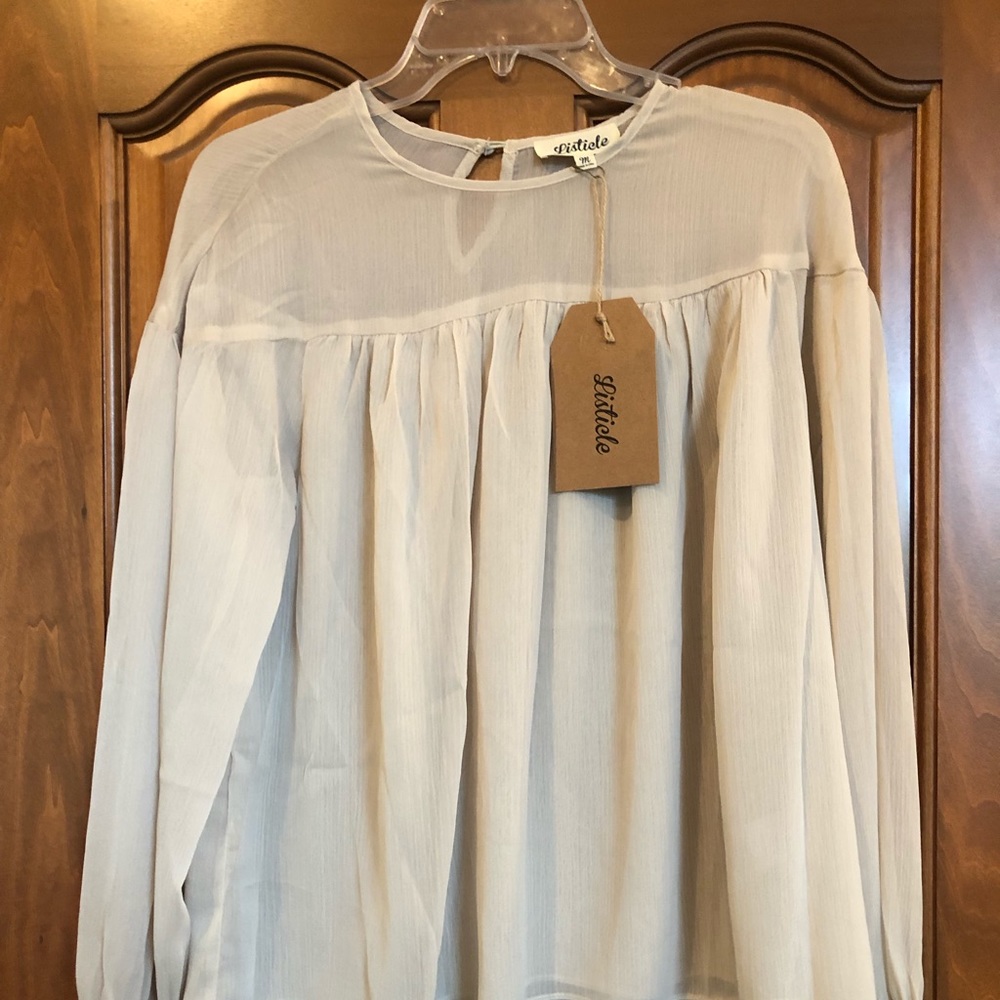 NWT tan boutique blouse